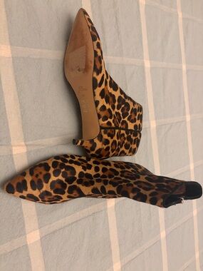 J. Crew Leopard-Print Pointed Toe Ankle Booties - Brown Black
